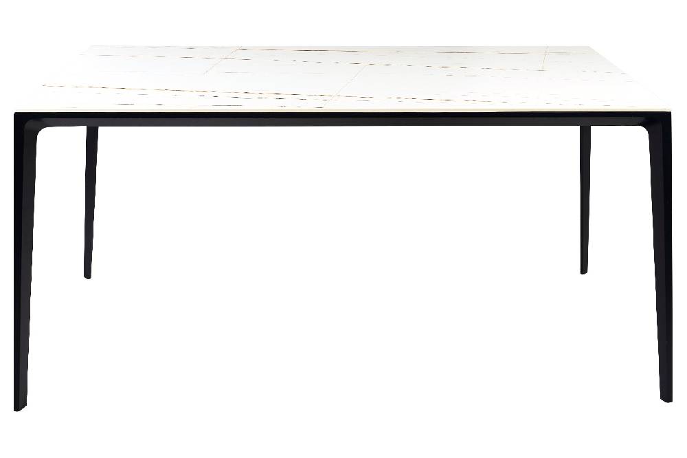 Novità Home In Out - Tavolo in Pietra Sinterizzata e Alluminio Bianco 160cm