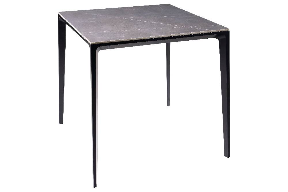 Novità Home In Out - Tavolo In Pietra Sinterizzata E Alluminio Grigio 80cm