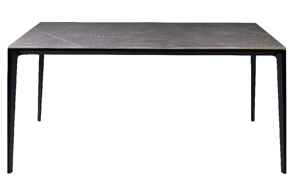 Novità Home In Out - Tavolo in Pietra Sinterizzata e Alluminio Grigio 160cm