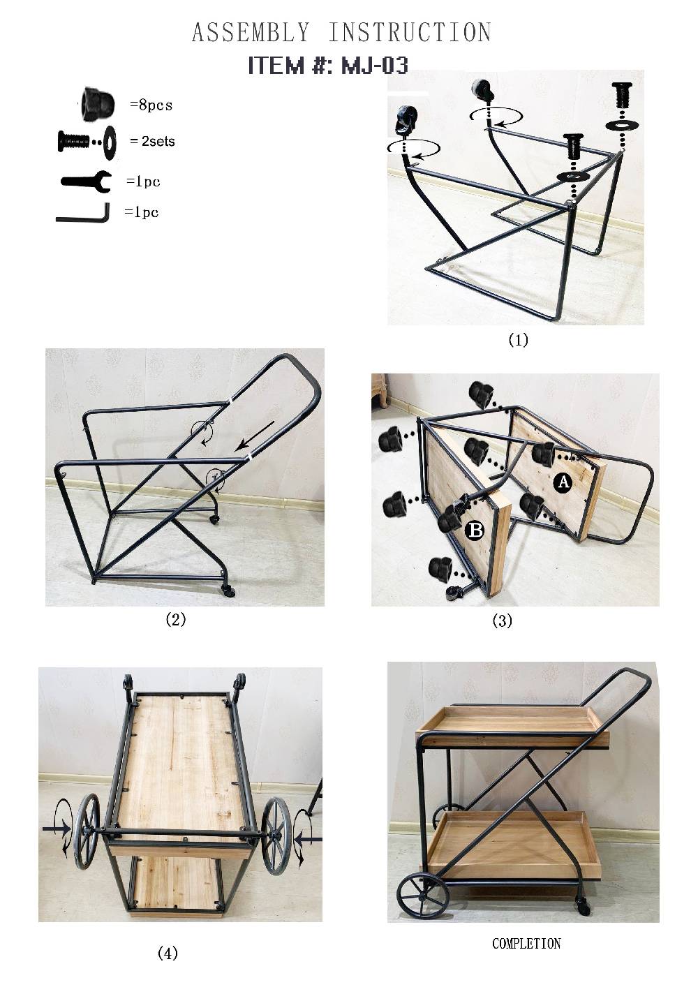 Novità Home Innovation - Carrello Doppio Ripiano Smontabile