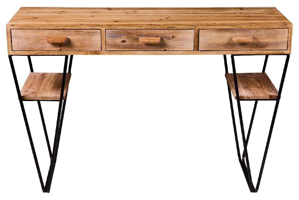 Novità Home Innovation - Scrivania 3 Cassetti Gambe in Ferro Smontabile