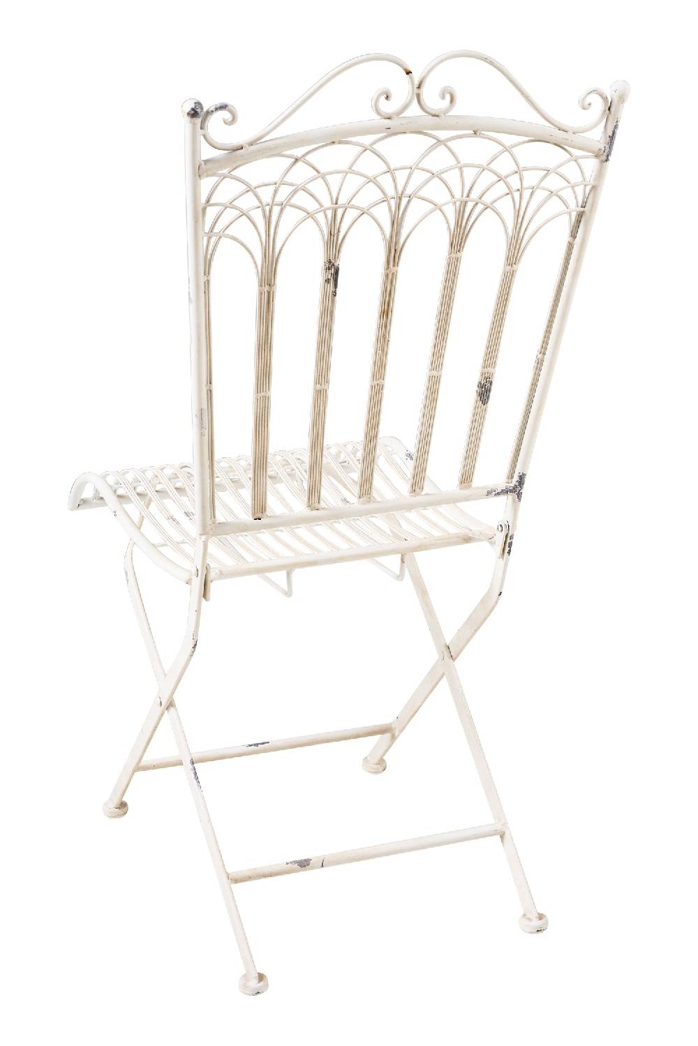 Novità Home Iron Line - Sedia Da Esterno In Ferro Bianca