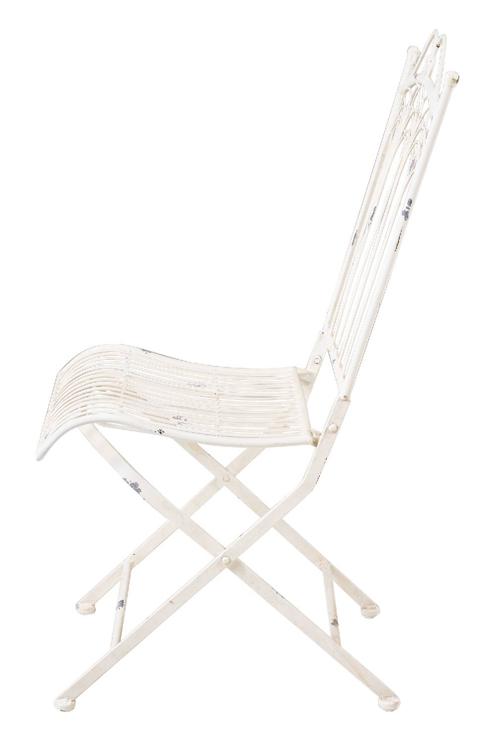 Novità Home Iron Line - Sedia Da Esterno In Ferro Bianca