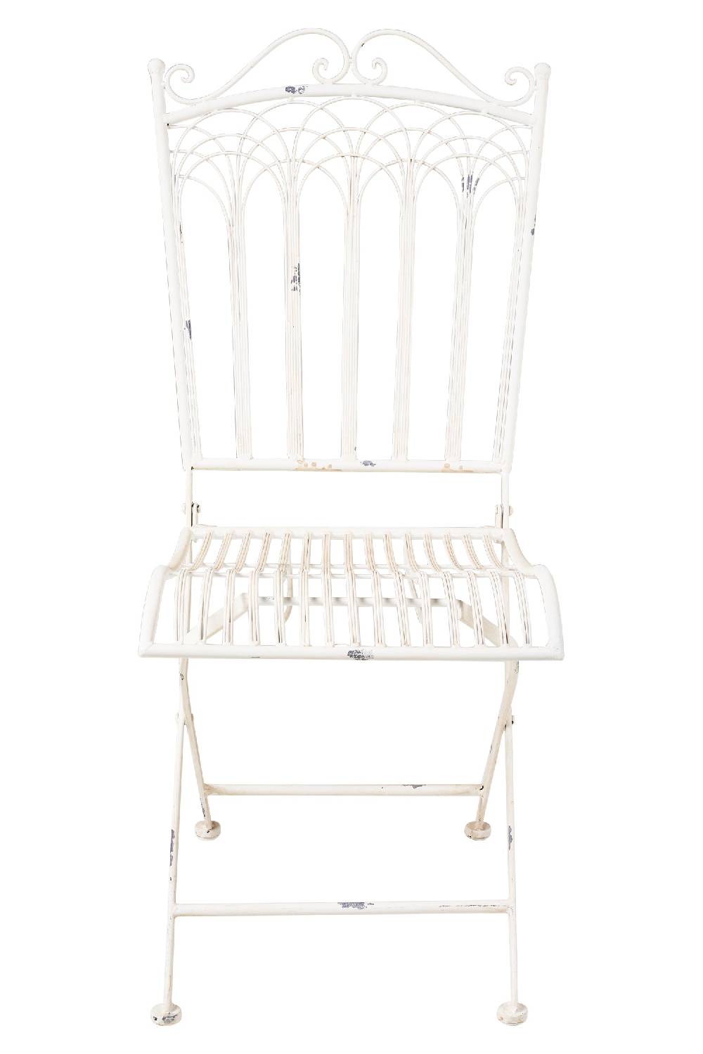 Novità Home Iron Line - Sedia Da Esterno In Ferro Bianca