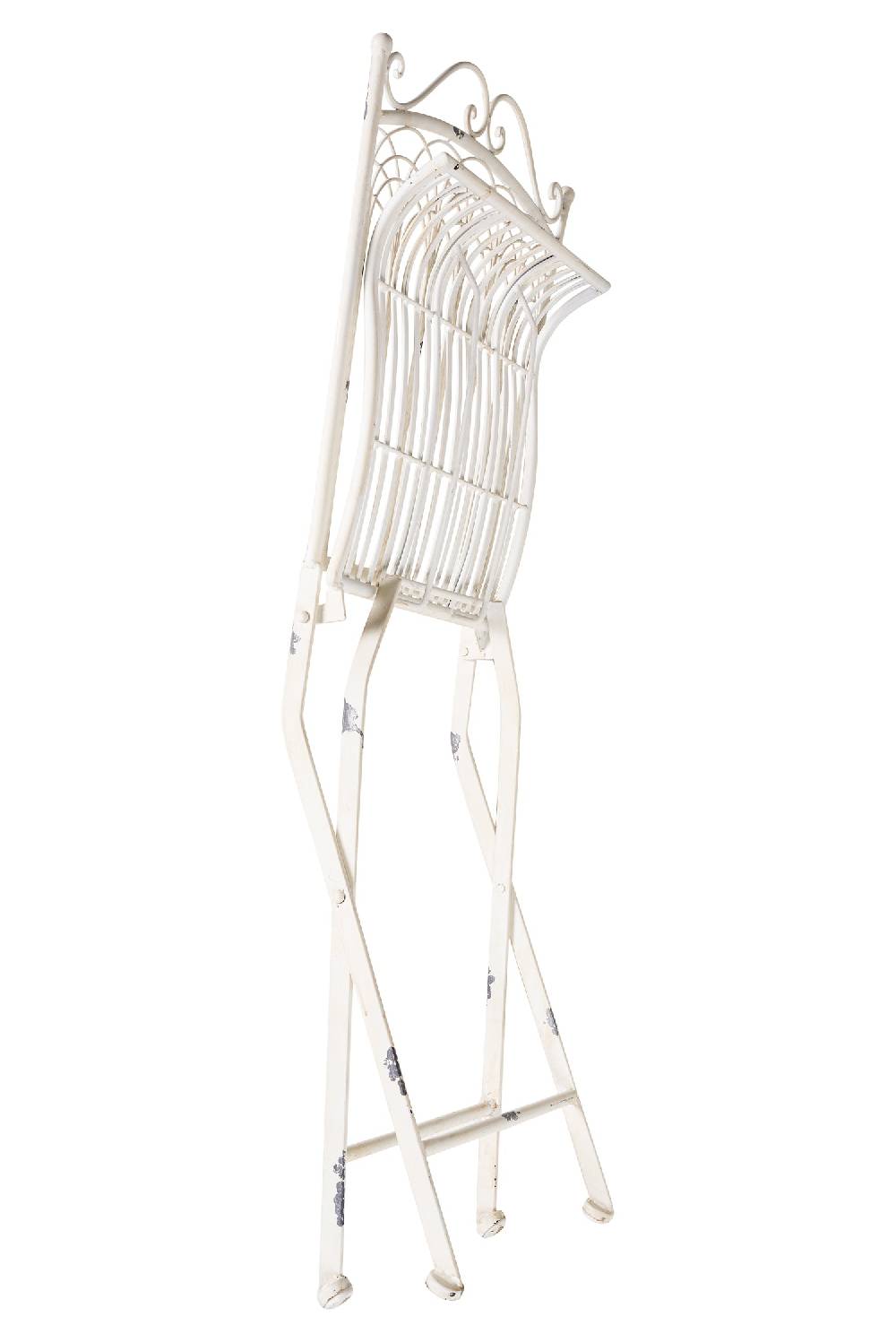 Novità Home Iron Line - Sedia Da Esterno In Ferro Bianca