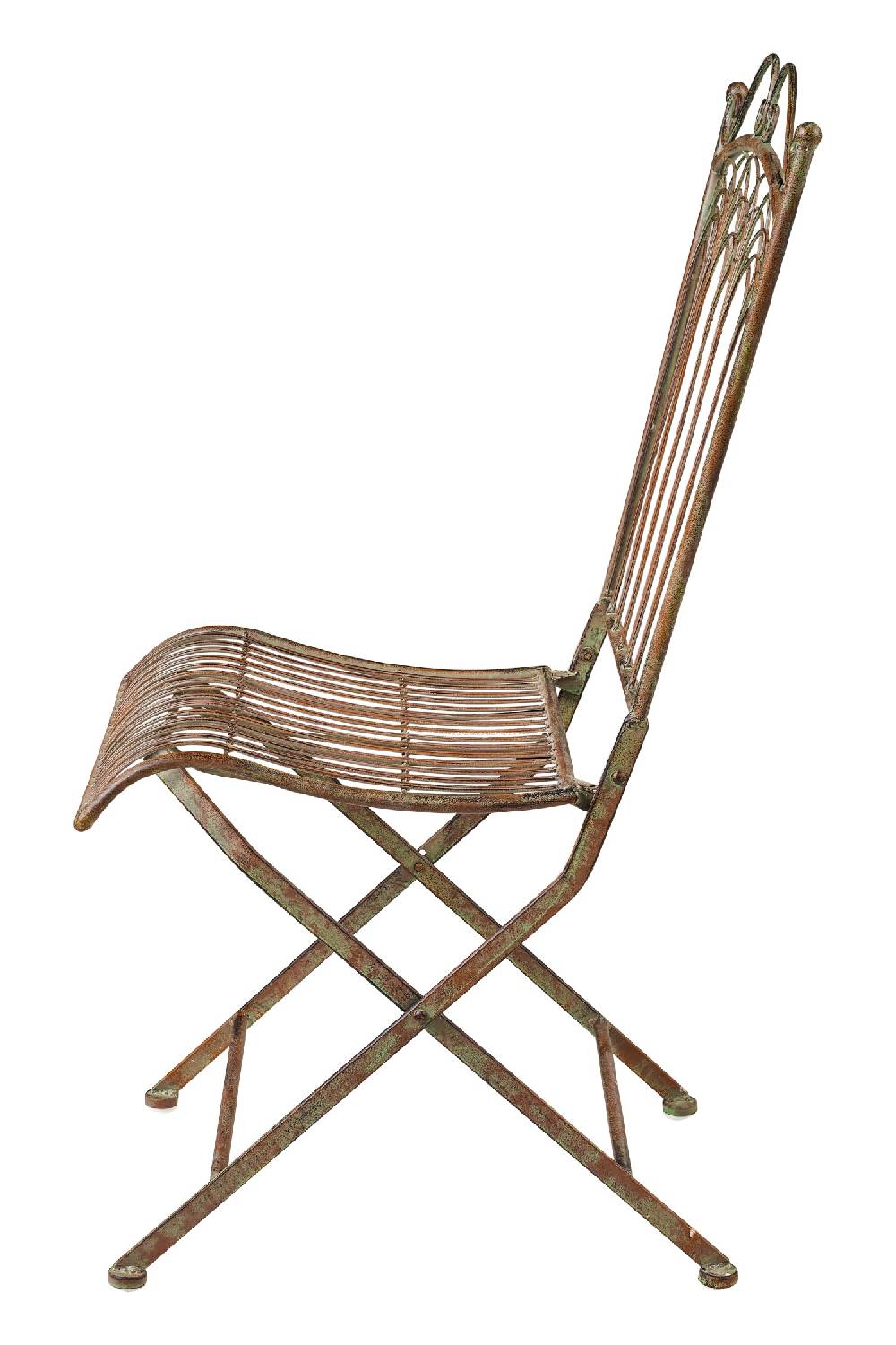 Novità Home Iron Line - Sedia Da Esterno In Ferro Verde