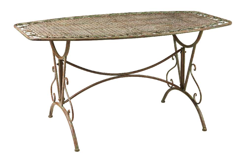 Novità Home Iron Line - Tavolo Rettangolare Da Esterno In Ferro Verde