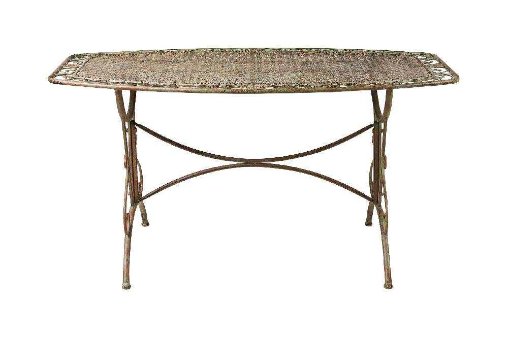 Novità Home Iron Line - Tavolo Rettangolare da Esterno in Ferro Verde