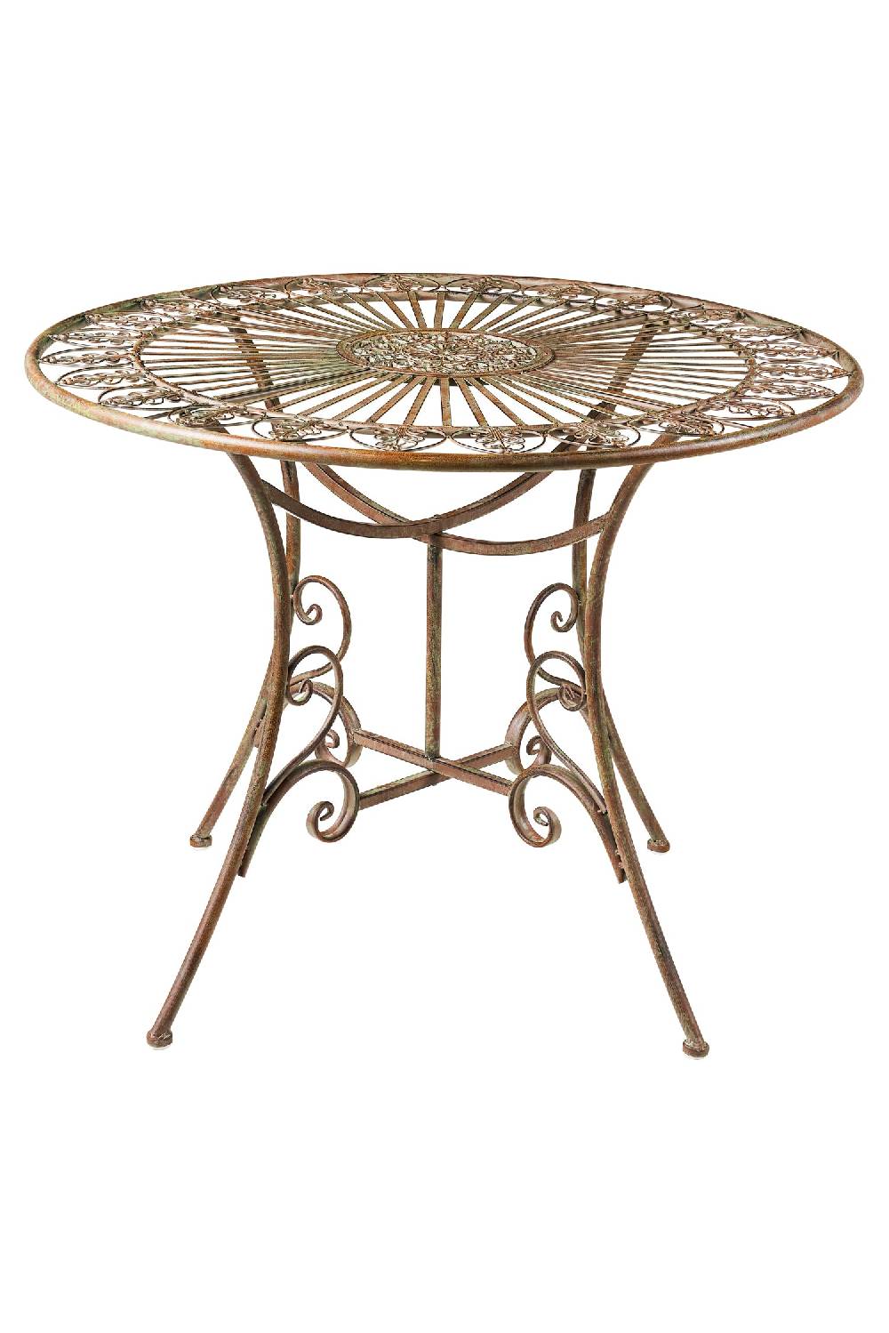 Novità Home Iron Line - Tavolo Tondo Da Esterno In Ferro Verde