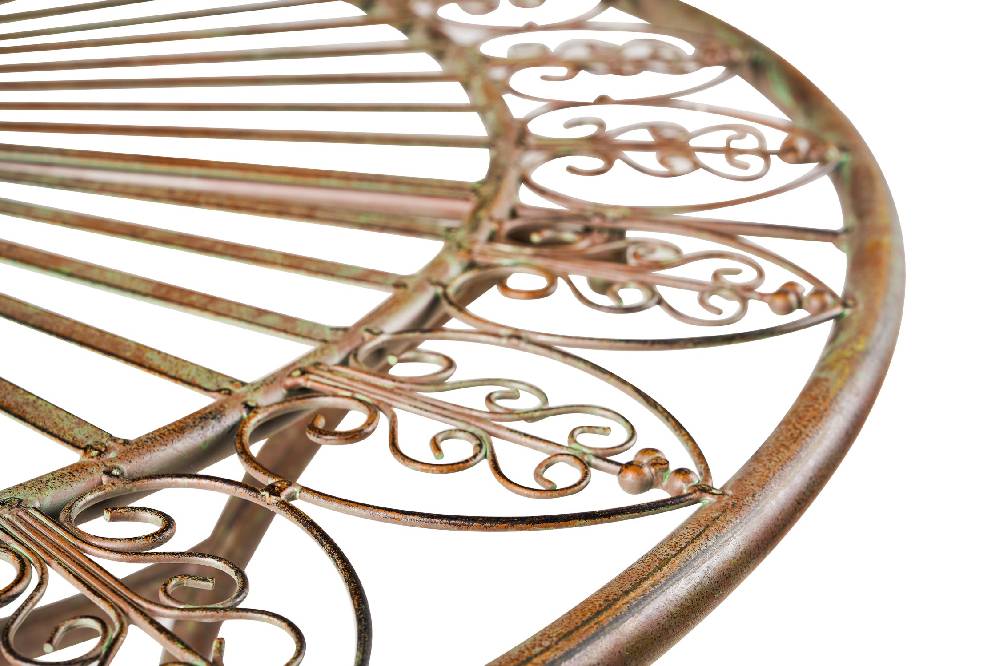 Novità Home Iron Line - Tavolo Tondo Da Esterno In Ferro Verde