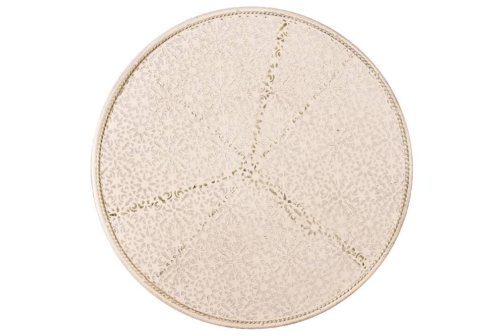 Novità Home Isabelle - Set 1/3 Tavolo Con Due Sedie Bianco Anticato