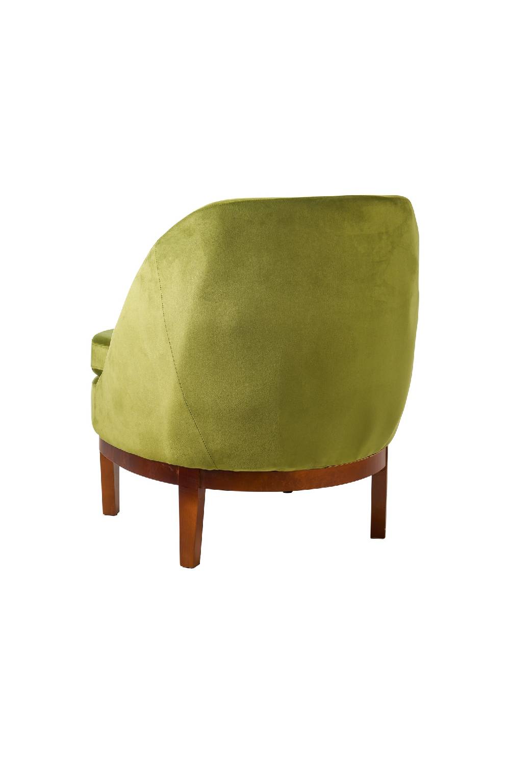 Novità Home Isotta - Poltrona Con Base In Legno Verde Oliva