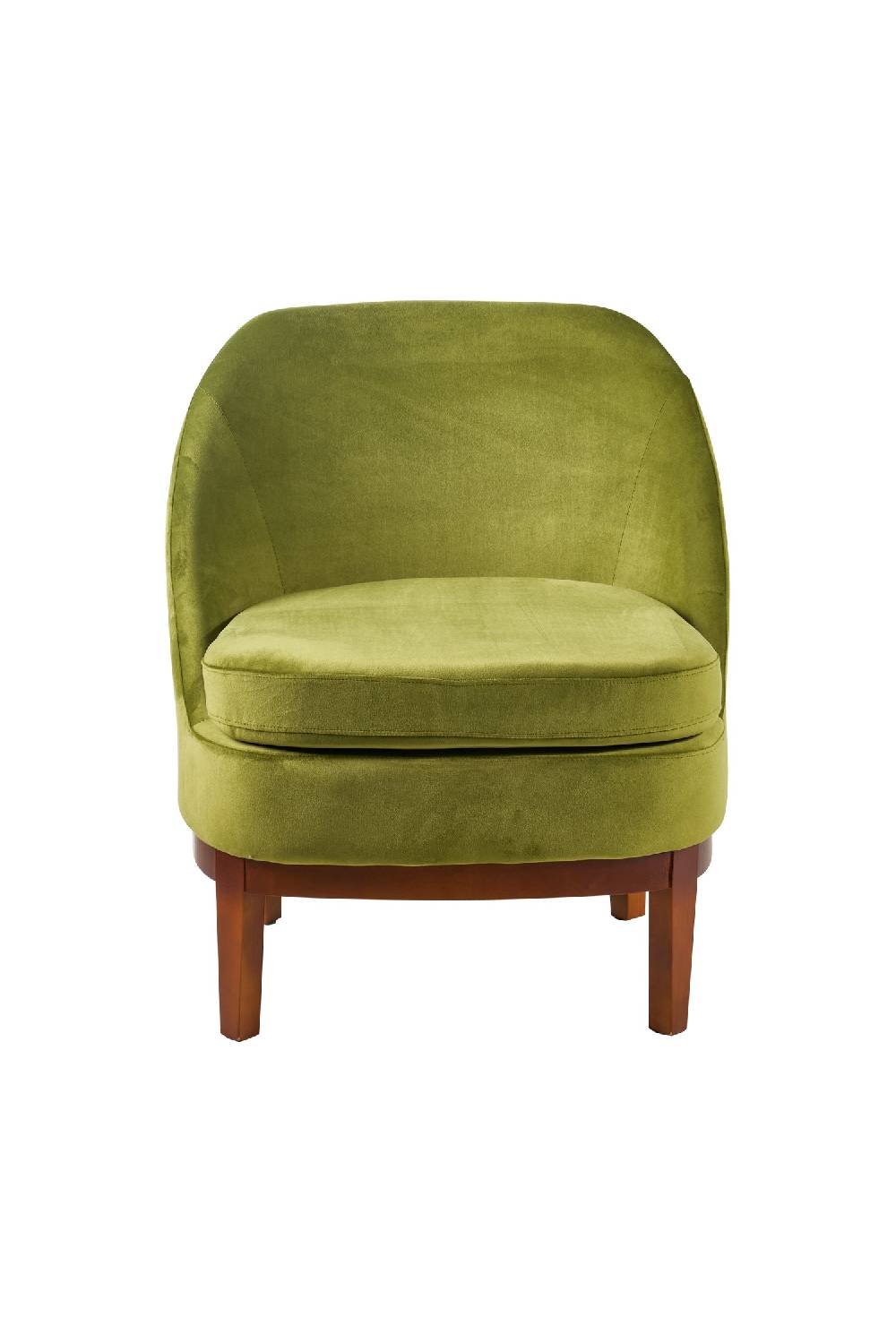 Novità Home Isotta - Poltrona Con Base In Legno Verde Oliva