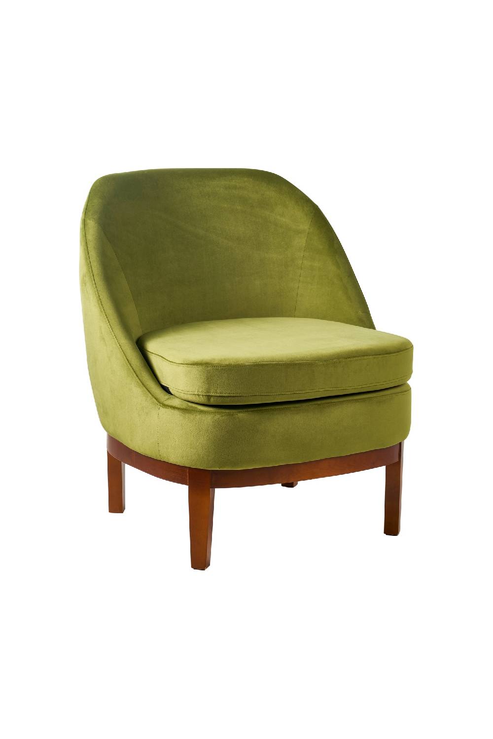 Novità Home Isotta - poltrona con base in legno verde oliva