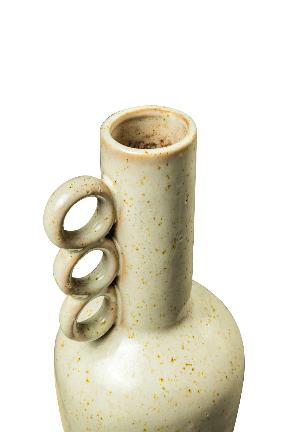 Novità Home Jarron - Vaso Con Manico Anelli Antic Cream Finish