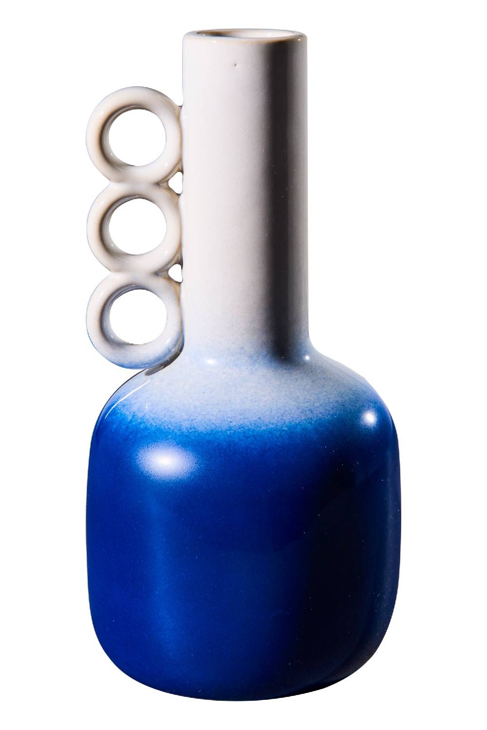 Novità Home Jarron - Vaso Con Manico Anelli Cream Shade Blue