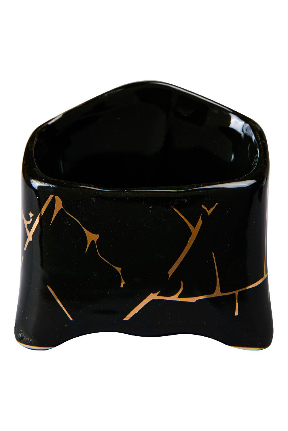 Novità Home Kitchen - Piccolo Contenitore Nero Con Righe Oro