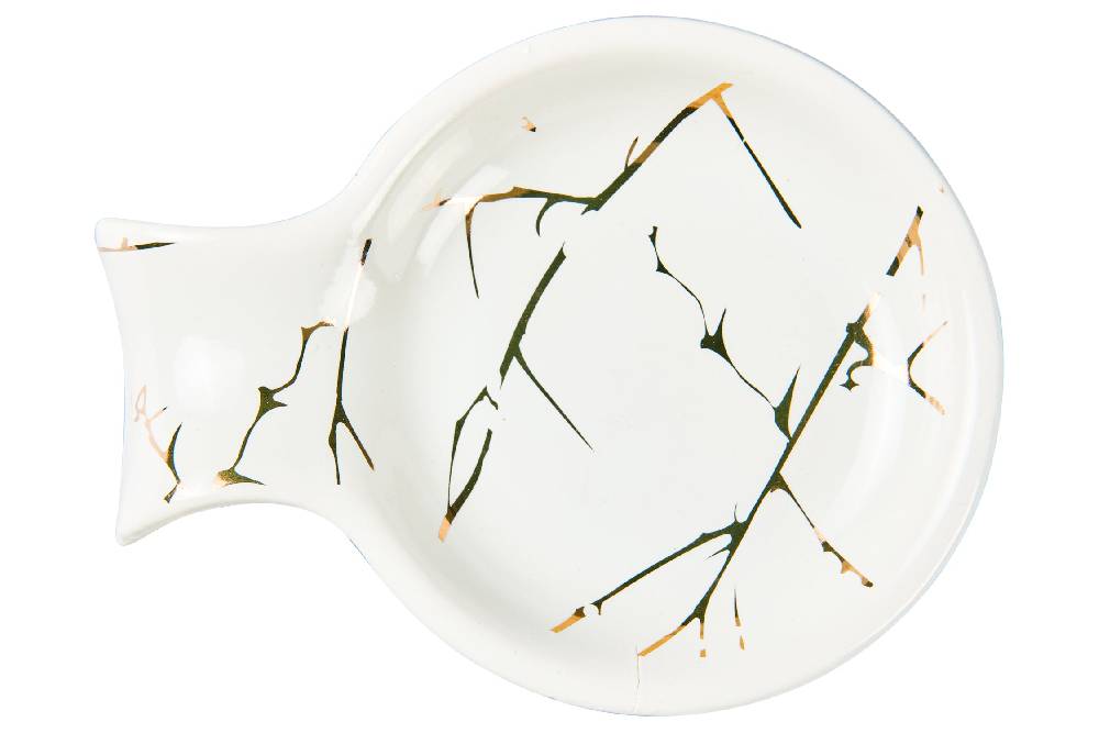 Novità Home Kitchen - Poggiacucchiaio Bianco Ramage Oro