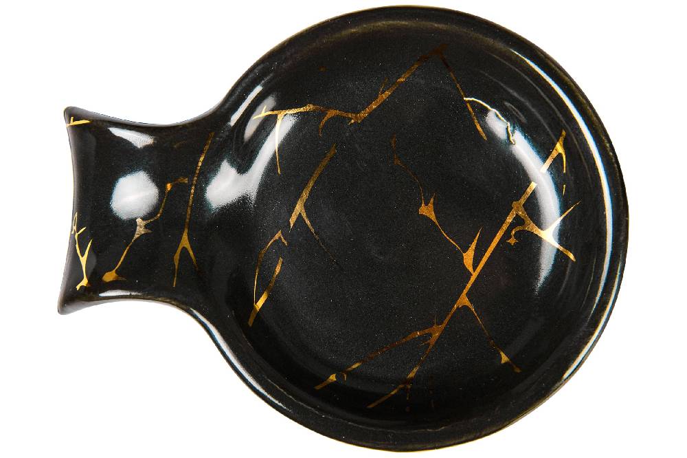 Novità Home Kitchen - Poggiacucchiaio Nero Ramage Oro