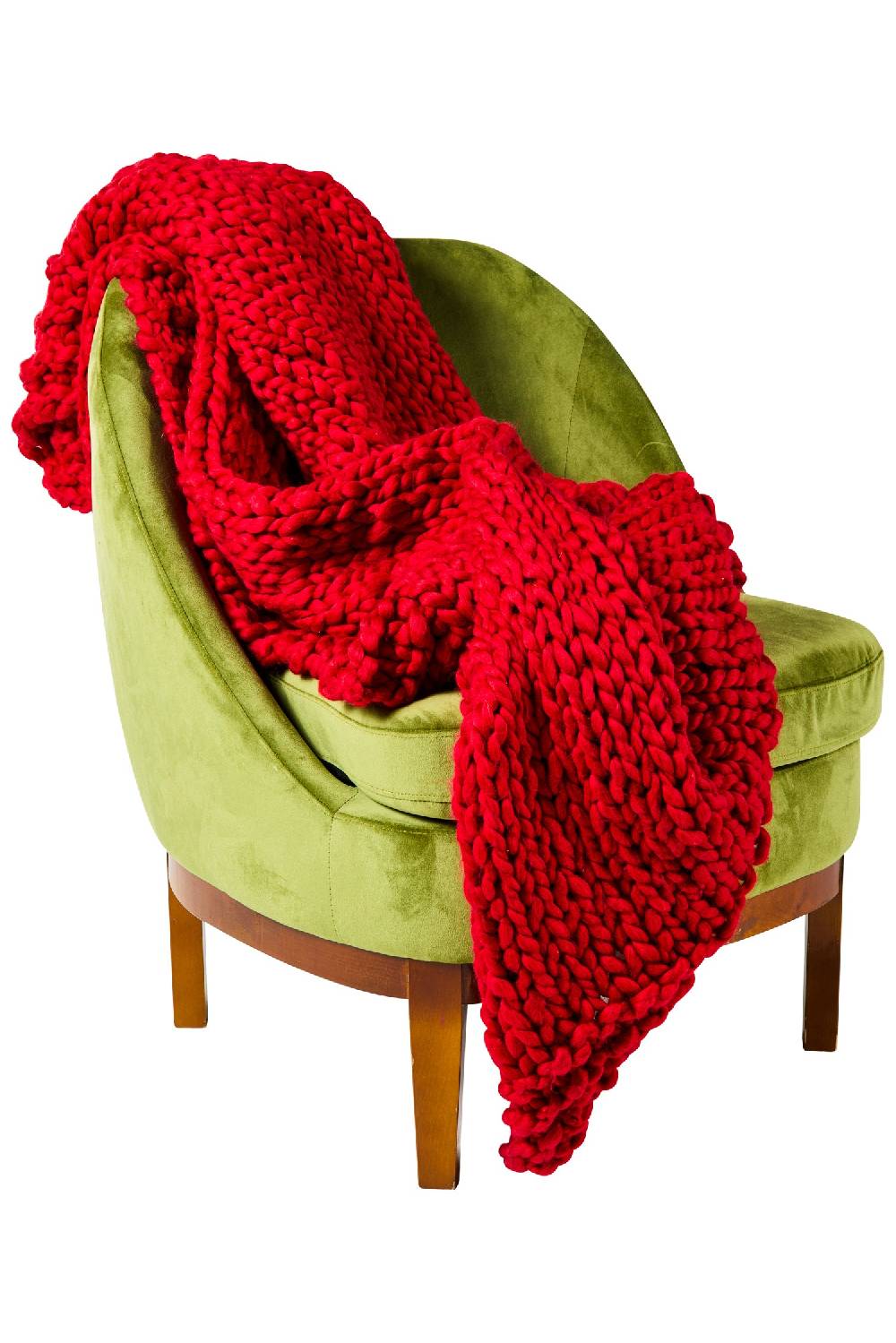 Novità Home Knitting - Blanket Forehand And Backhands Rosso