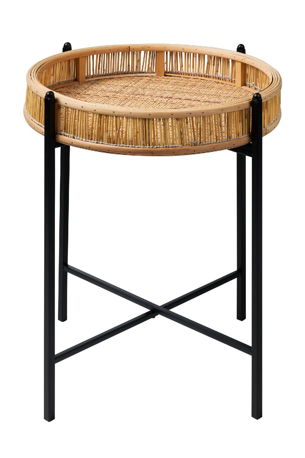 Novità Home Kyoto - pliant vassoio tondo in bambu con gambe in ferro