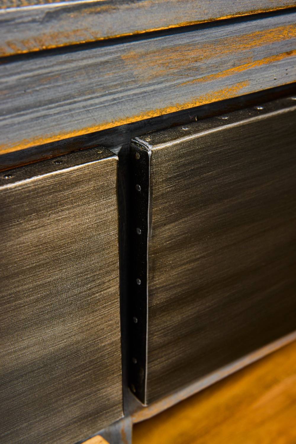 Novità Home Leicester - Credenza 3 Cassetti 3 Sportelli Grey