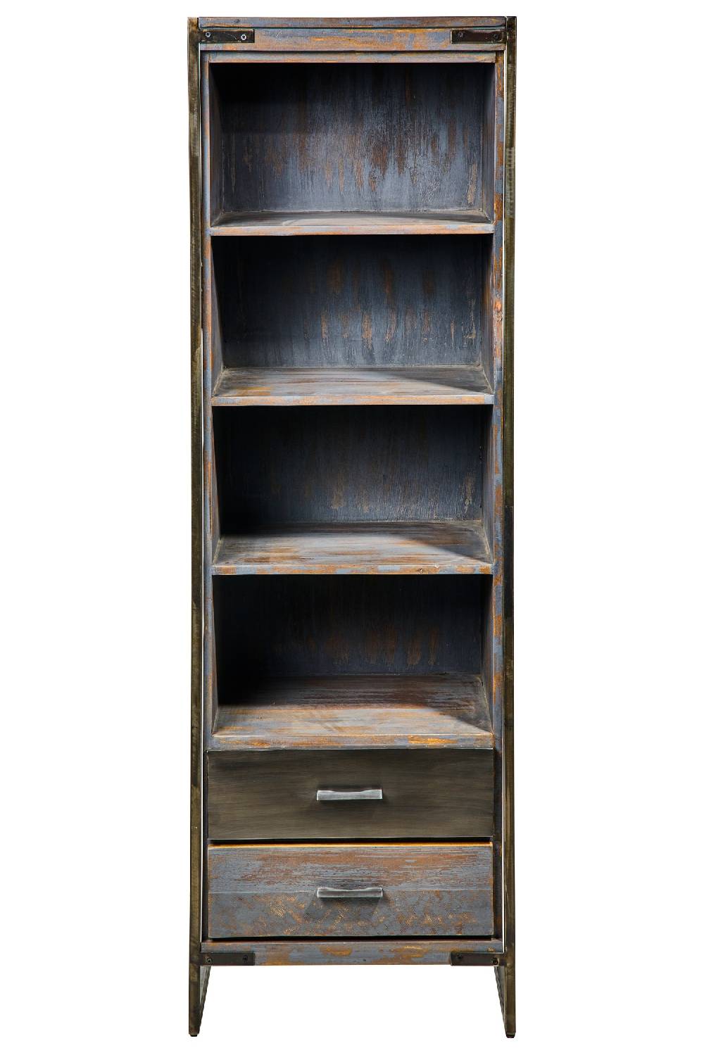 Novità Home Leicester - Libreria Alta Con Ripiani E 2 Cassetti Grey