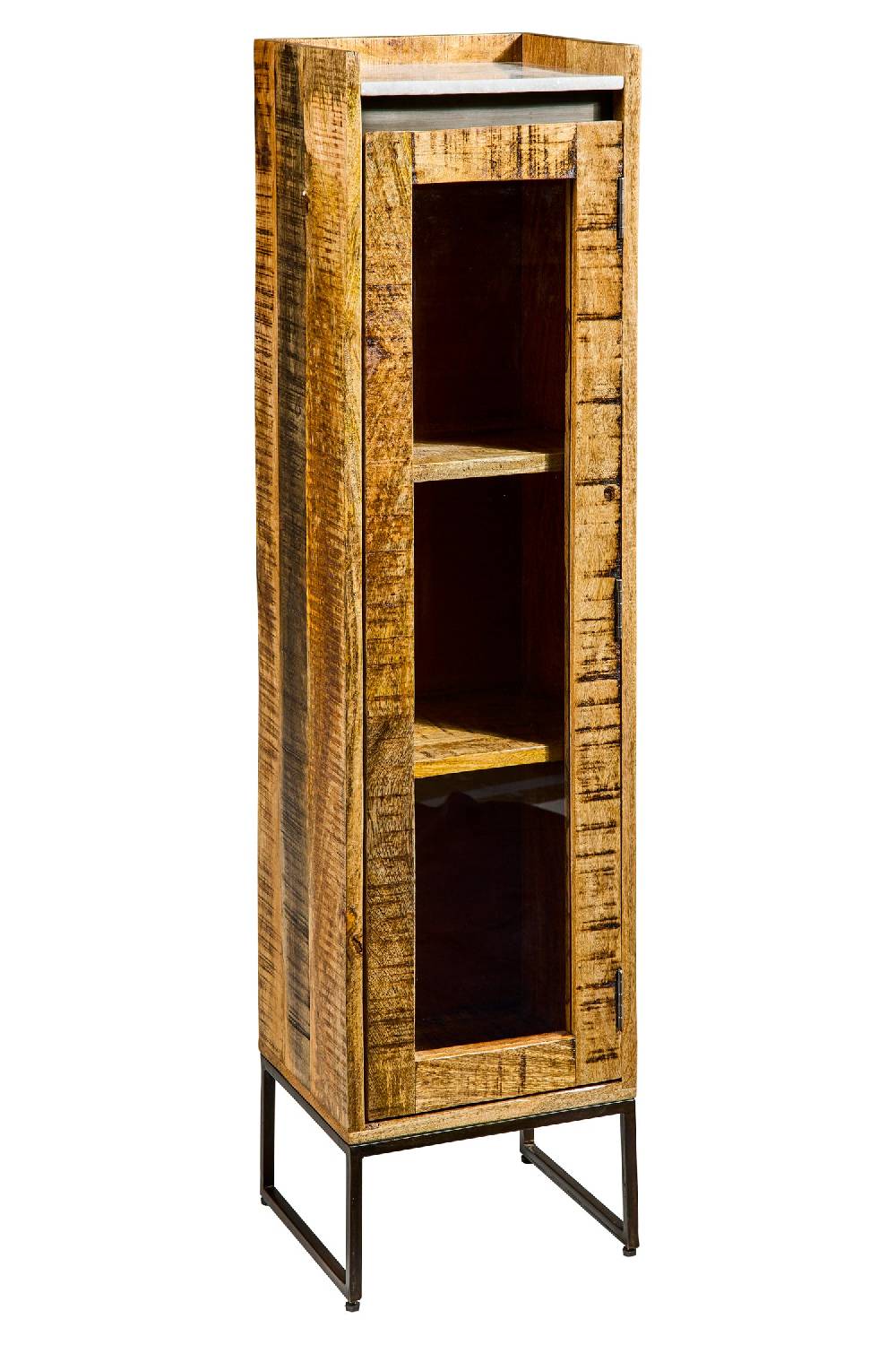 Novità Home Les Bains Douches - Vetrinetta Alta Con Piano In Marmo