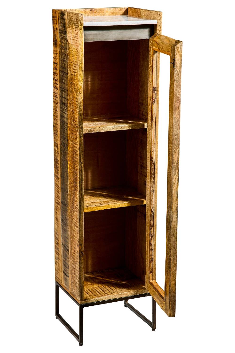 Novità Home Les Bains Douches - Vetrinetta Alta Con Piano In Marmo