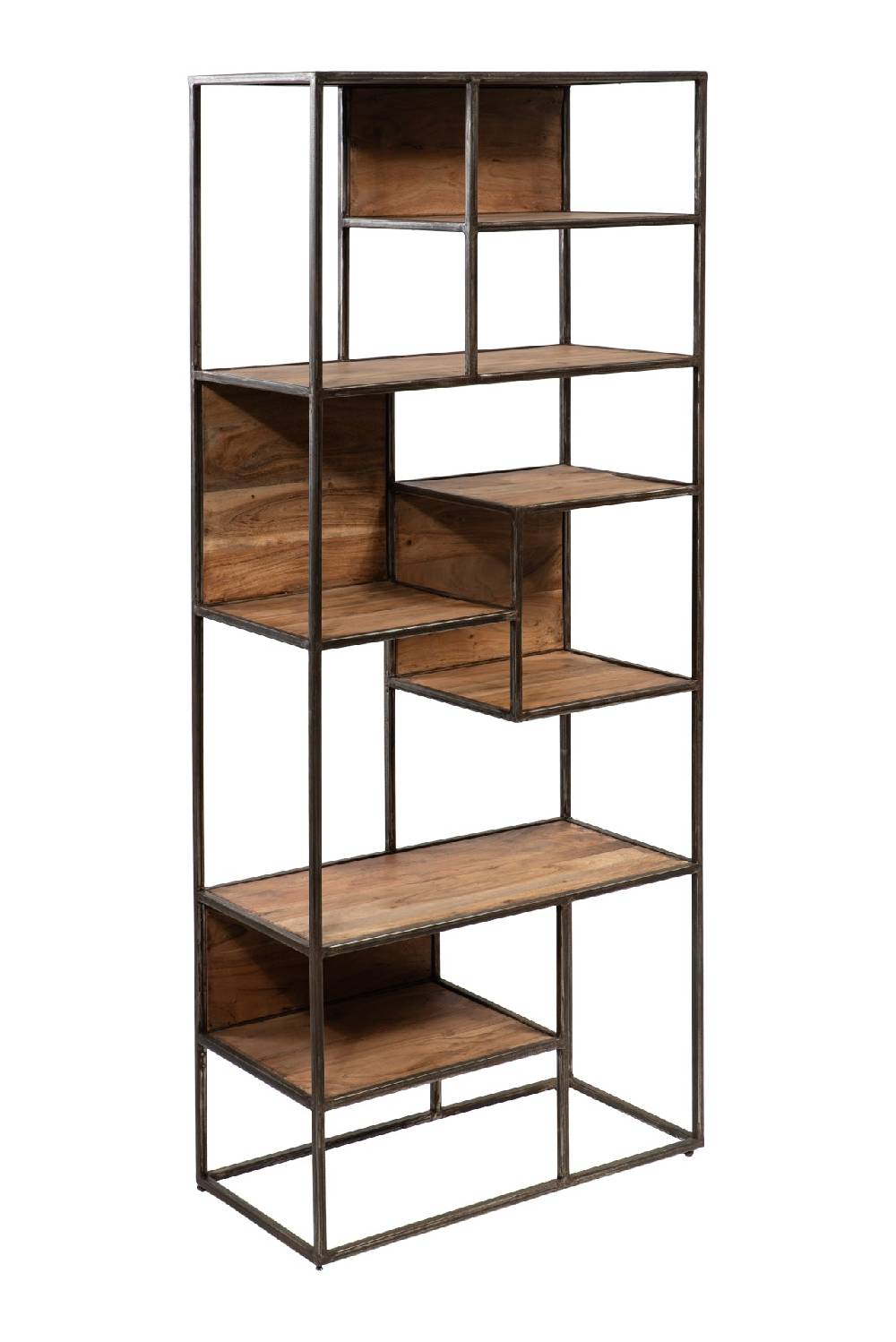 Novità Home Libreria Con Mensole Sfalsate In Legno E Metallo