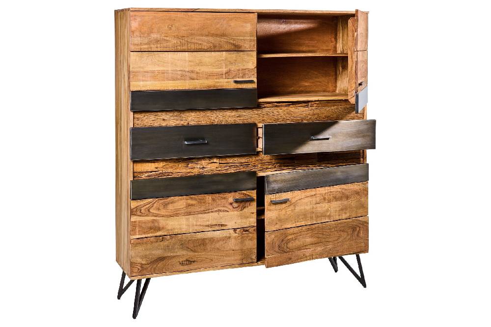 Novità Home Light - Mobile In Legno Di Acacia E Cassetti Con LED