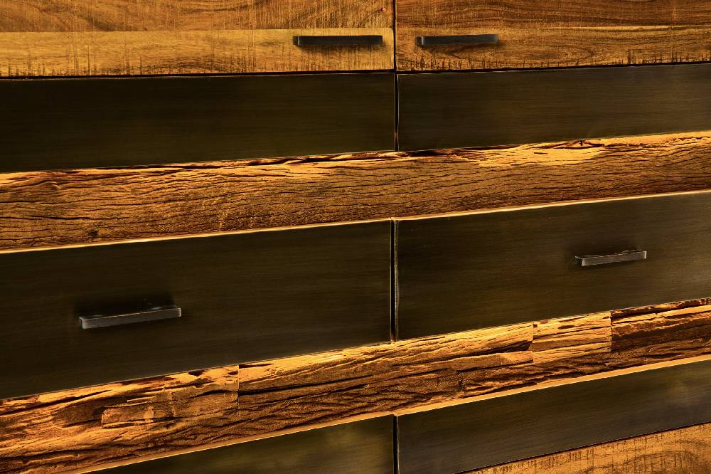 Novità Home Light - Mobile In Legno Di Acacia E Cassetti Con LED