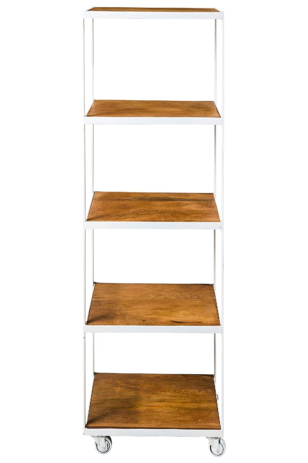 Novità Home London - Etagere in Legno Riciclato con Ripiani e Struttura Bianca in Ferro