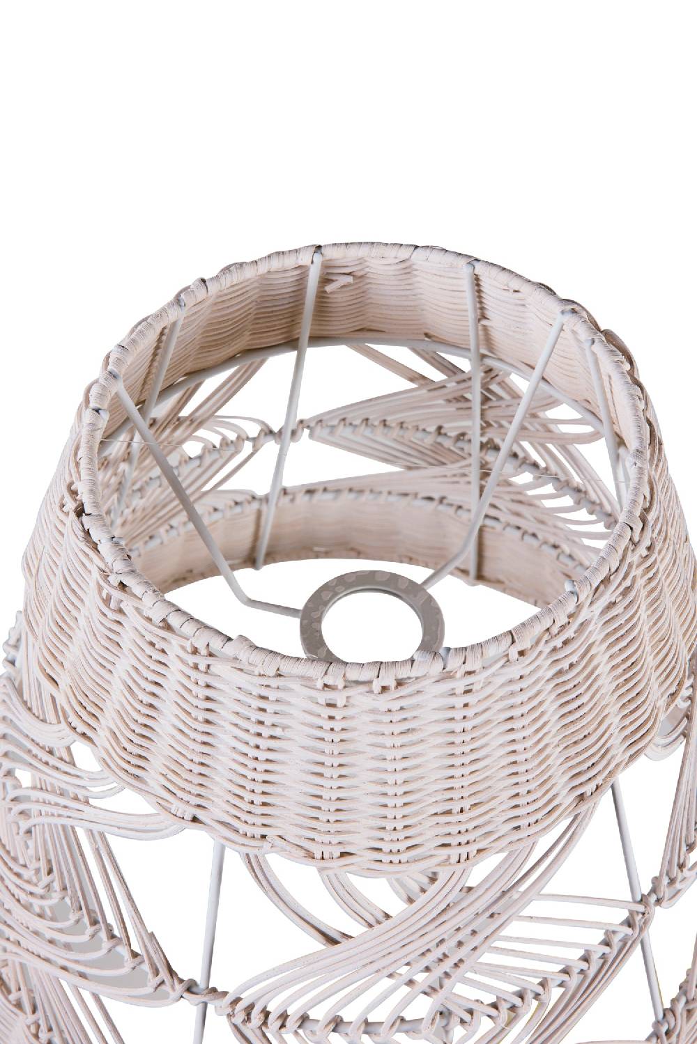 Novità Home Lumiere - Cappello Lampadario Cilindro Medio Midollino Bianco