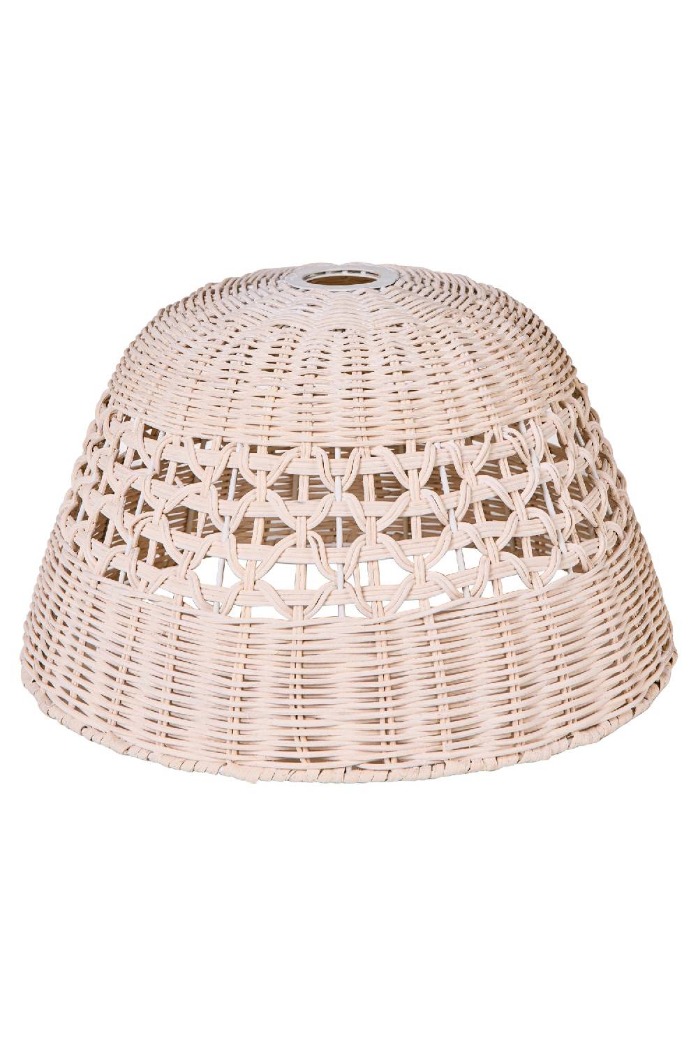 Novità Home Lumiere - Cappello Lampadario In Midollino Traforato Bianco