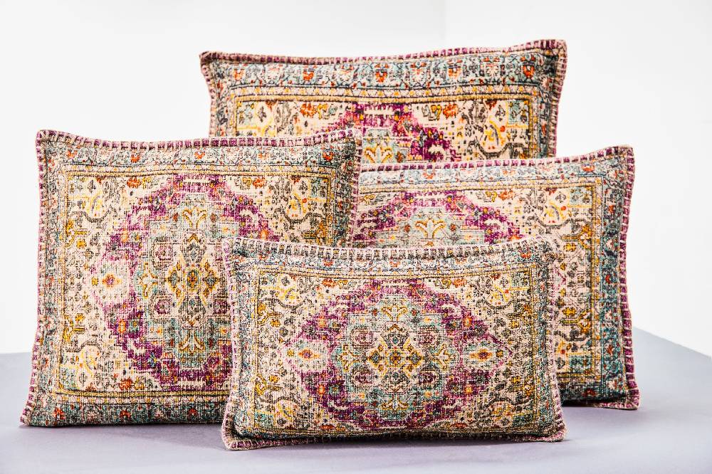 Novità Home Maddalena - Cuscino Stampa Vintage Tonalita Purple Con Interno