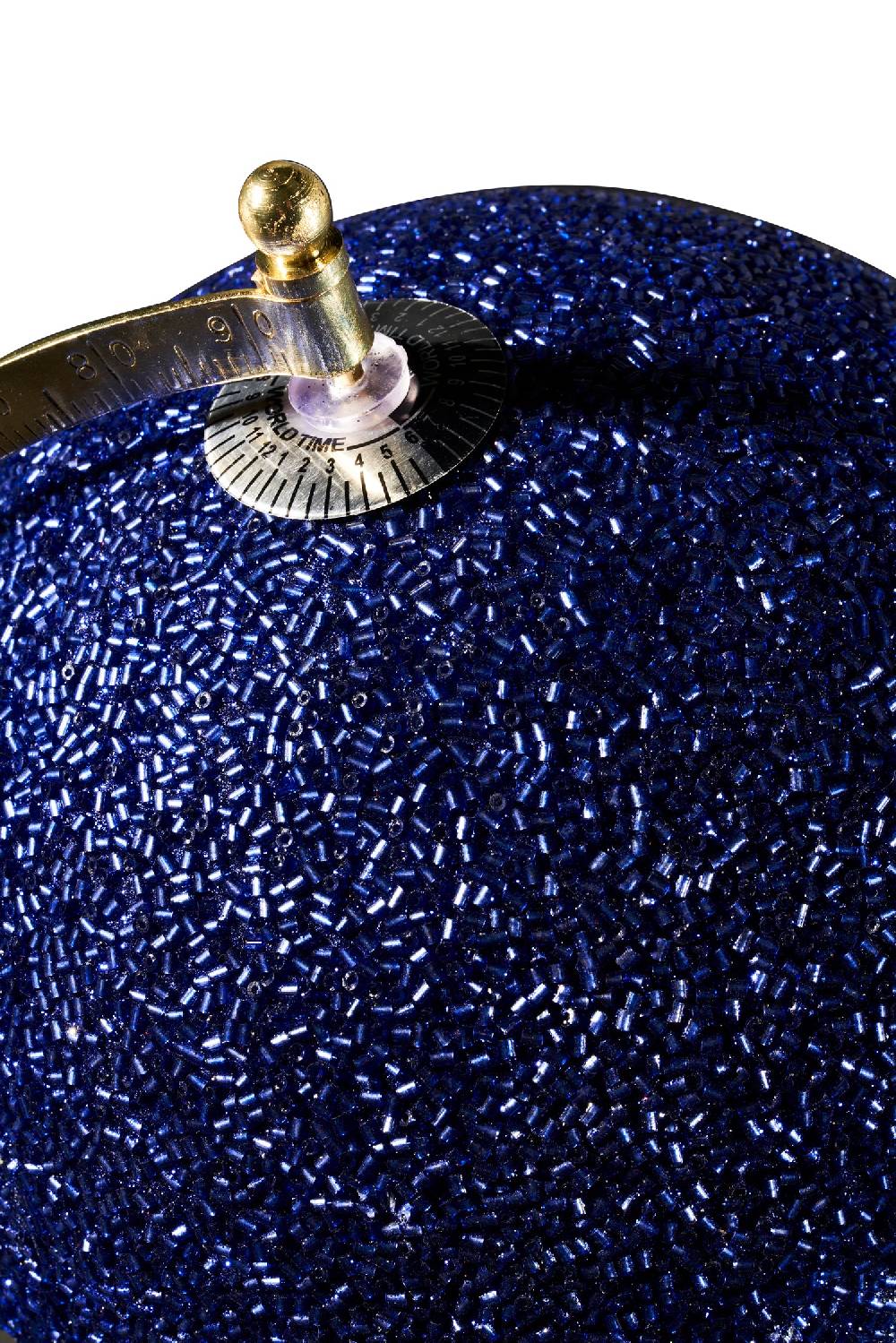 Novità Home Mappamondo - Globo Glitter Blue Argento Base Metallo Dorato