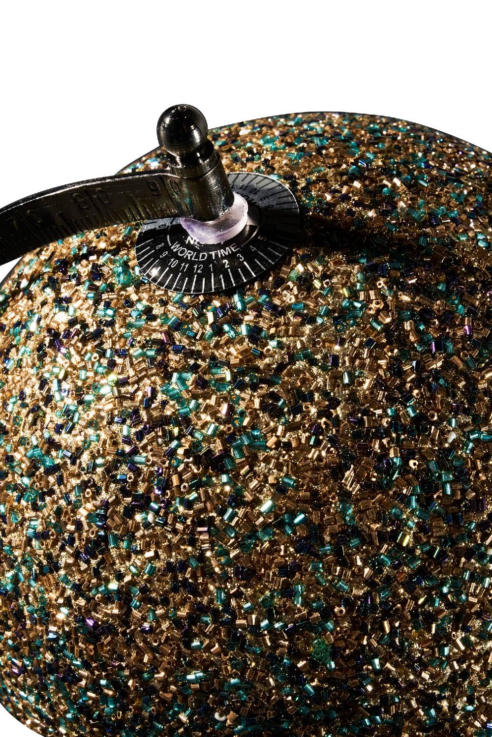 Novità Home Mappamondo - Globo Glitter Oro Base Argento Brunito