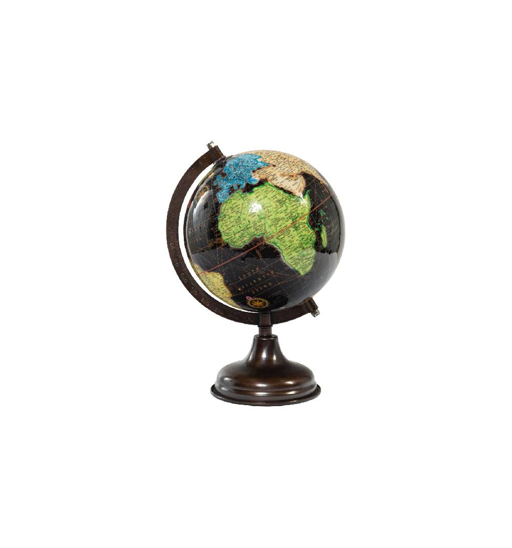 Novità Home Mappamondo - globo nero base metallo nero lucido
