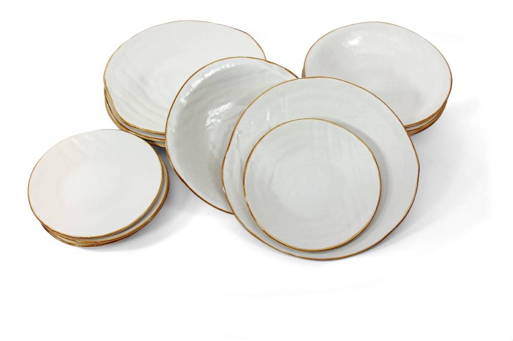 Novità Home Mediterraneo - Piatto Dessert In Gres Bianco