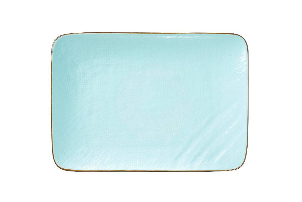Novità Home Mediterraneo - Piatto Rettangolare in Gres Turchese