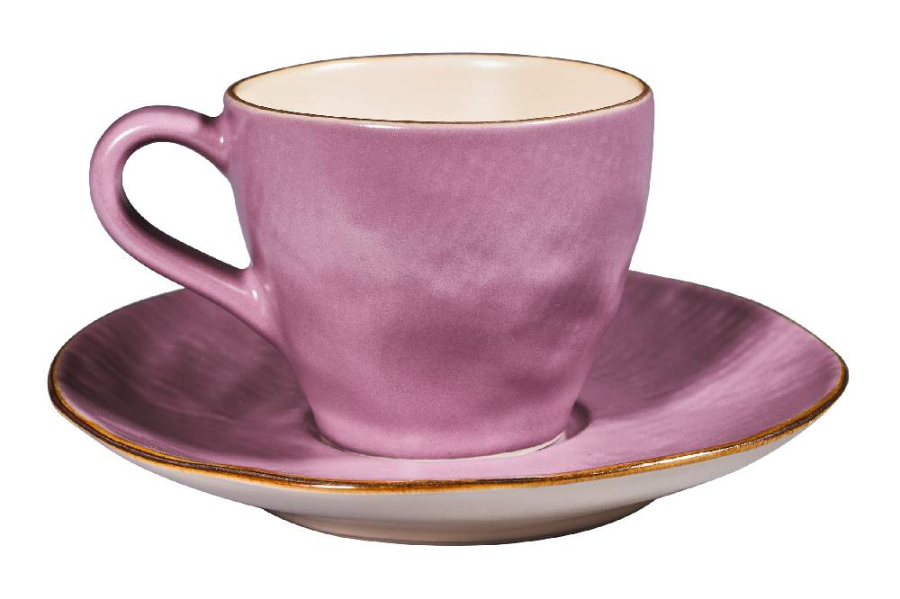 Novità Home Mediterraneo - Tazzina Caffe con Piattino Rosa