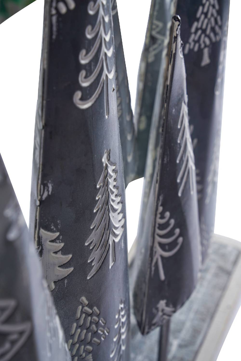 Novità Home Merry - Alberi In Metallo Son Carving Innevati