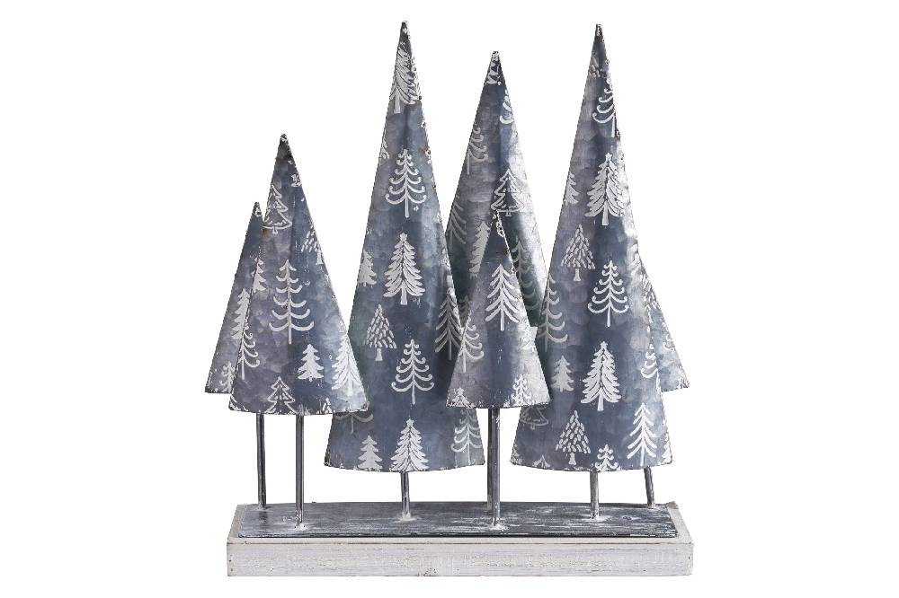 Novità Home Merry - Alberi In Metallo Son Carving Innevati