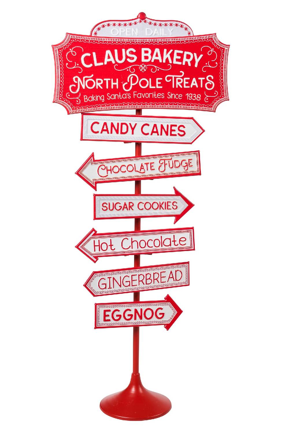 Novità Home Merry - cartello indicazioni open daily claus bakery noth pole