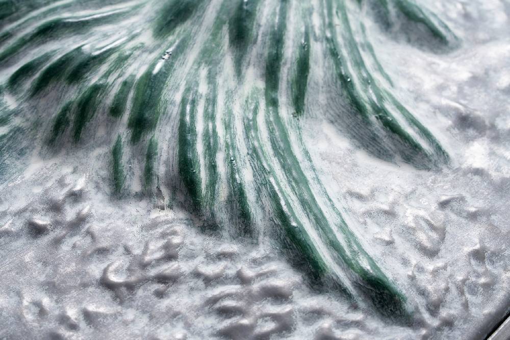 Novità Home Merry - Quadretto Metallo Aòbero Verder Stella Rossa In Rilievo