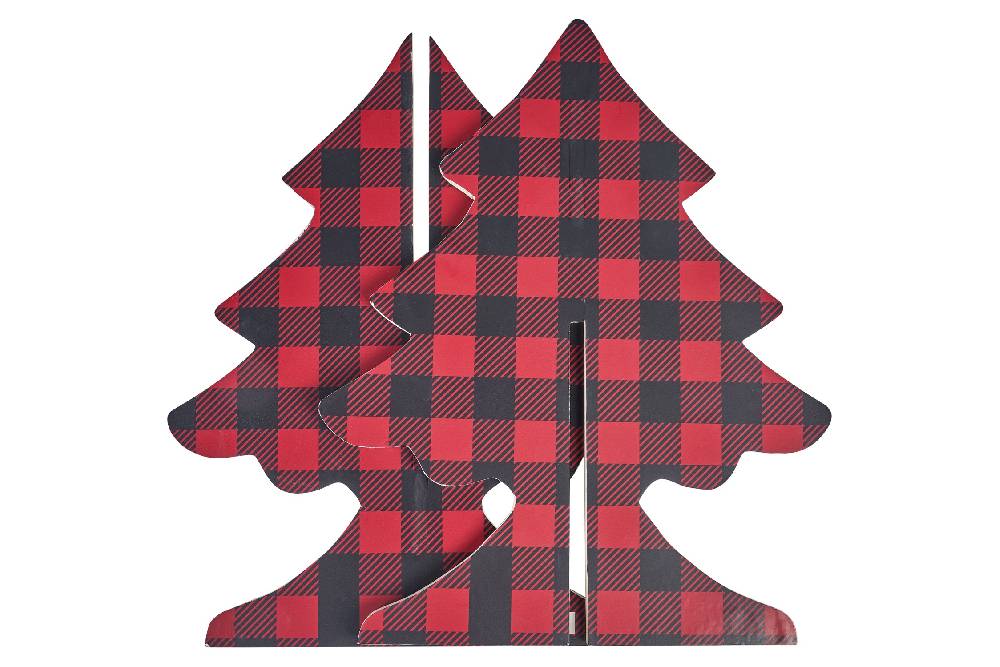 Novità Home Merry - Sagoma Albero Red Black Assemblato