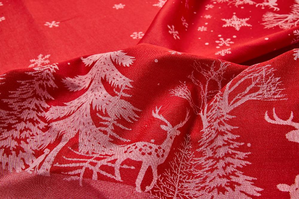 Novità Home Merry - Tovaglia Stampa Bosco Rossa Antipiega