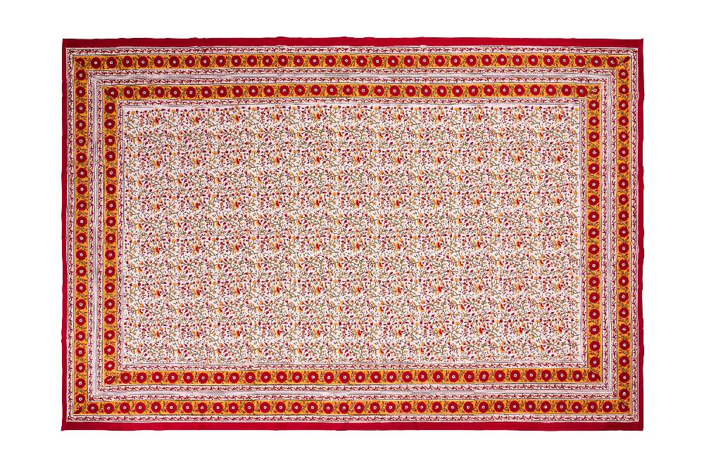 Novità Home Modica - mezzero singolo decor rosso in cotone - 180x270