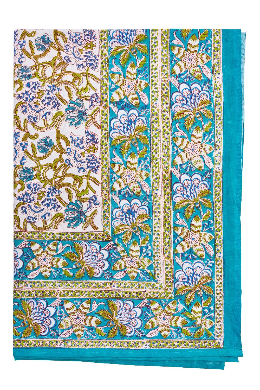 Novità Home Monreale - Mezzero Singolo Decor Turchese In Cotone - 180x270